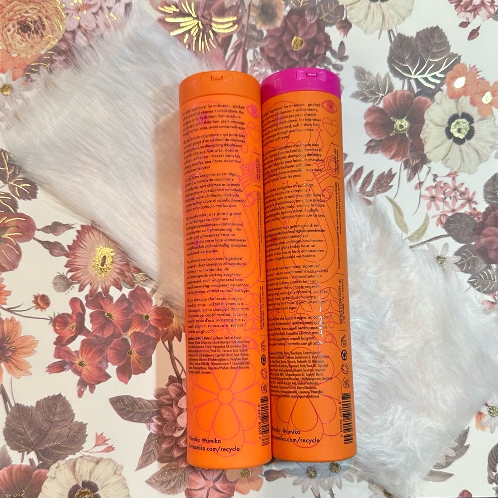 amika normcore Signature Shampoo & Conditioner Duo — Orange with Pink Cap - Picture 2 of 2